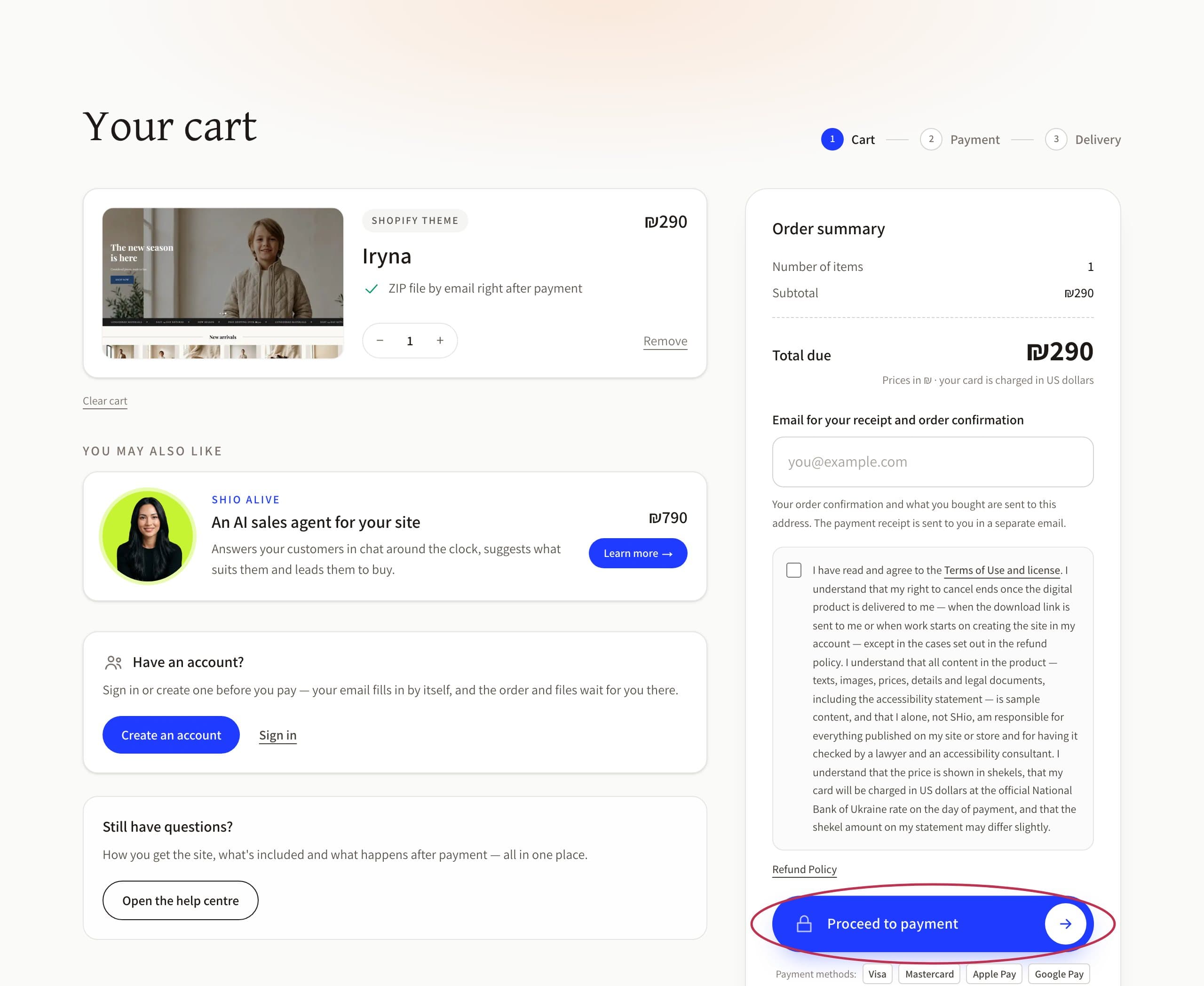 Fill in your details and pay